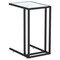 vidaXL Computer Side Table White Marble 19.7"x13.8"x25.6" Tempered Glass